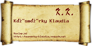 Késmárky Klaudia névjegykártya